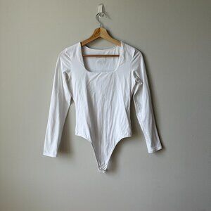 Everlane Square Neck White Bodysuit | Size Small